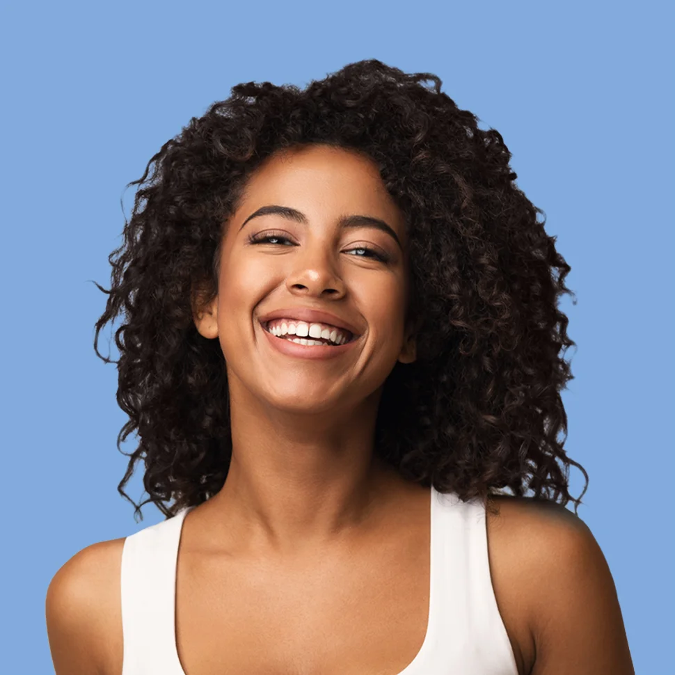 curly girl smile