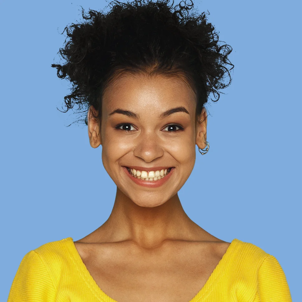 curly girl smile